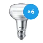 Fordelspakke 6x Philips Corepro LED Spot E27 R80 8W 670lm 36D - 827 ekstra varm hvid | erstatter 100W